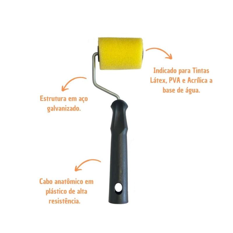 Rolo-de-Espuma-Amarelo-com-Suporte-1105-5cm-Compel
