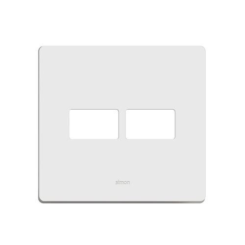 Placa 2 Postos 4x4 com Suporte Branca Simon 20