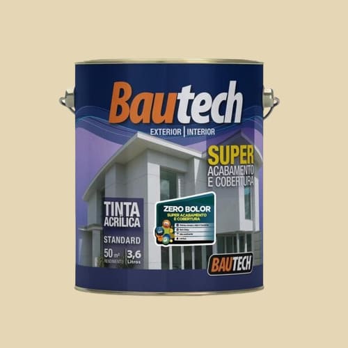 Tinta Standard Acrílica Fosco Zero Bolor Palha 3,6L Bautech
