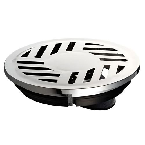 Grelha Redonda Fecho Automático ABS Cromada 10cm DN100 Estrela