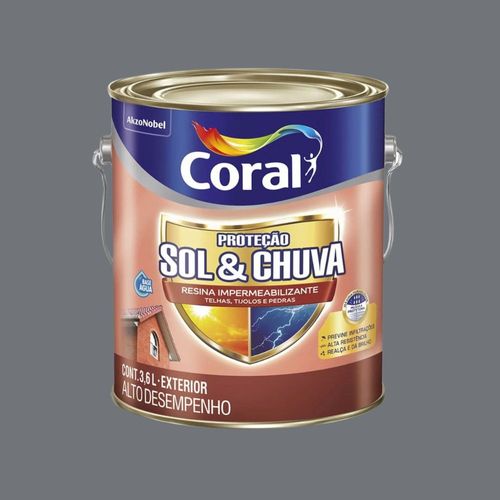Resina Impermeabilizante Sol & Chuva Grafite 3,6L Coral