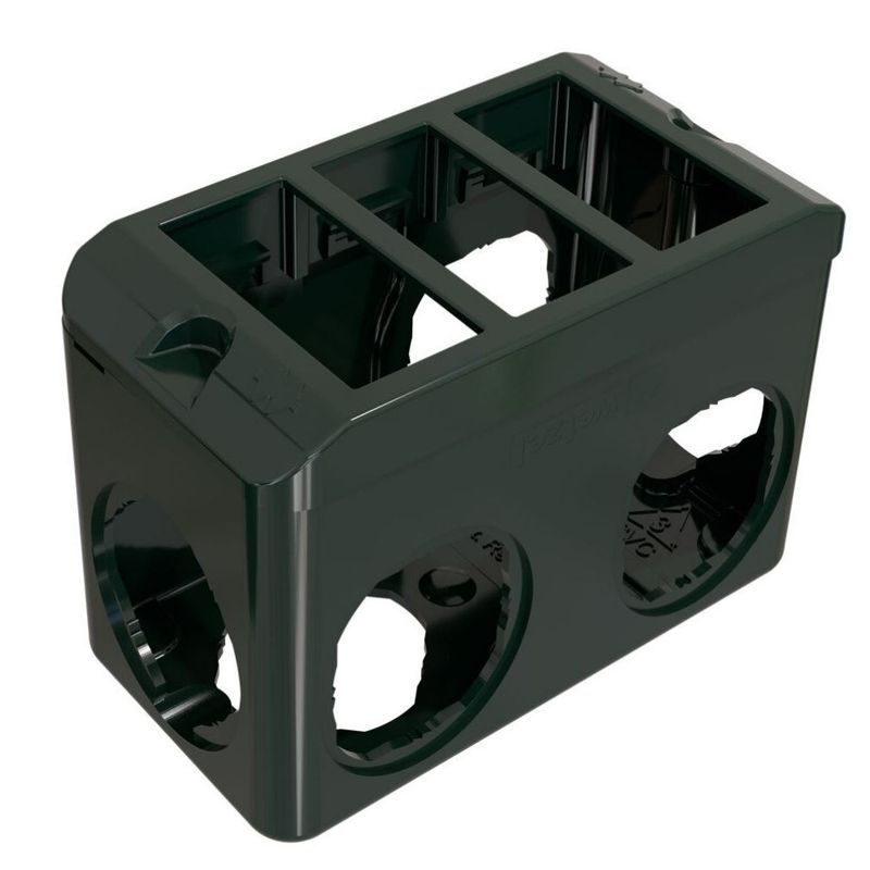 Kit-Condulete-PVC-3-4--3-Postos-2-Conectores-5-Tampoes-Equille-Cinza