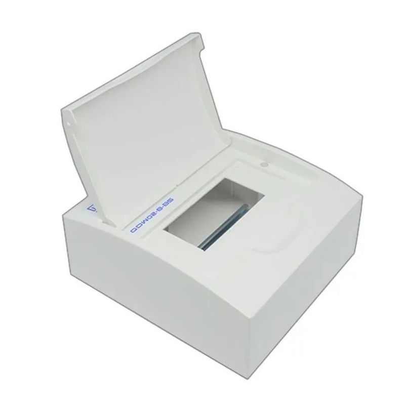 Quadro-PVC-Disjuntor-Sobrepor-sem-Barramento-para-8-Disjuntores-Branco