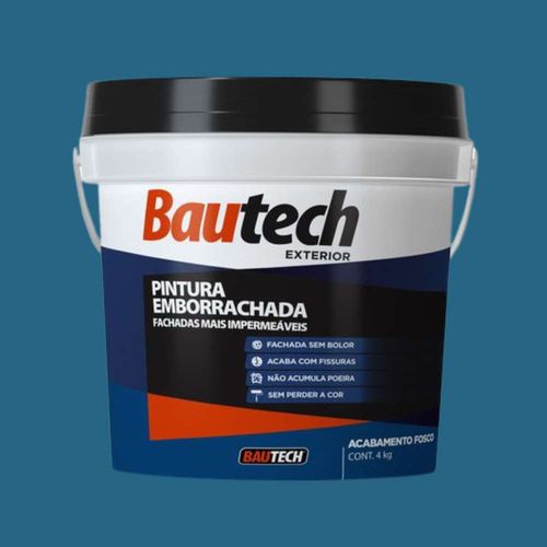 Tinta Acrílica Fosco Emborrachada Azul 4Kg Bautech