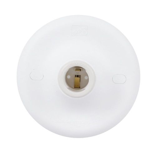 Plafonier Plástico Redondo Taschibra Soquete Porcelana 1xE27 Branco