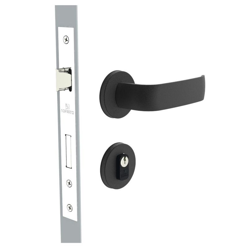 Fechadura-Externa-Roseta-Redonda-55MM-Grand-Icaro-Preto-Fosco