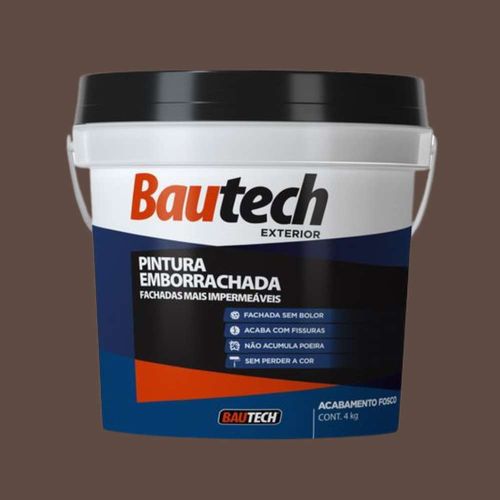 Tinta Acrílica Fosco Emborrachada Marrom 4Kg Bautech
