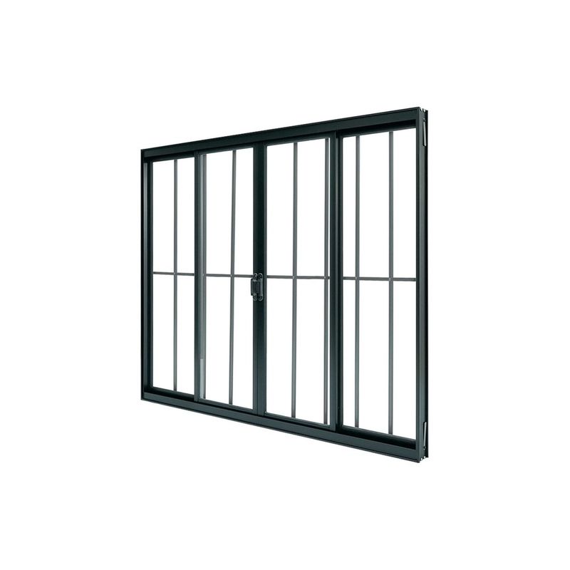 Janela-de-Correr-4-Folhas-com-Grade-Aluminio-Preto-100x150cm