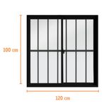 Janela-de-Correr-2-Folhas-com-Grade-Aluminio-Preto-100x120cm