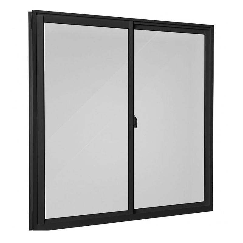 Janela-de-Correr-2-Folhas-sem-Grade-Aluminio-Preto-100x100cm