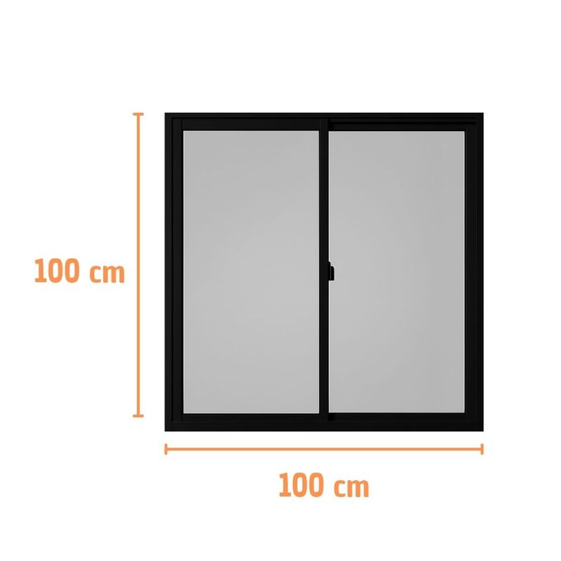 Janela-de-Correr-2-Folhas-sem-Grade-Aluminio-Preto-100x100cm