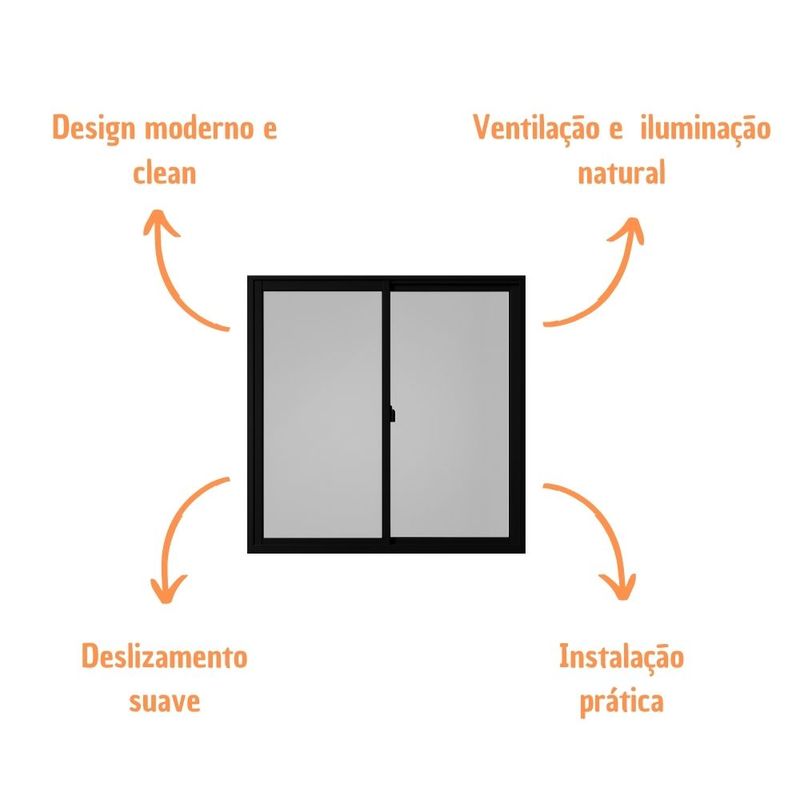 Janela-de-Correr-2-Folhas-sem-Grade-Aluminio-Preto-100x100cm