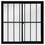 Janela-de-Correr-2-Folhas-com-Grade-Aluminio-Preto-100x100cm