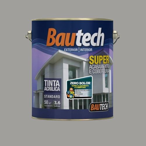 Tinta Standard Acrílica Fosco Zero Bolor Cinza 3,6L Bautech