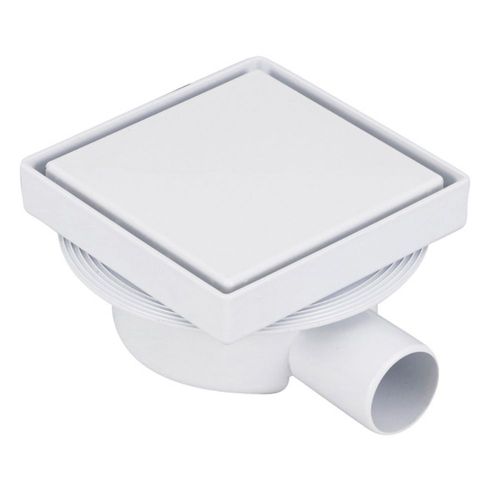Ralo Invísivel Sifonado com Grelha Quadrada ABS 130x130mm Odem