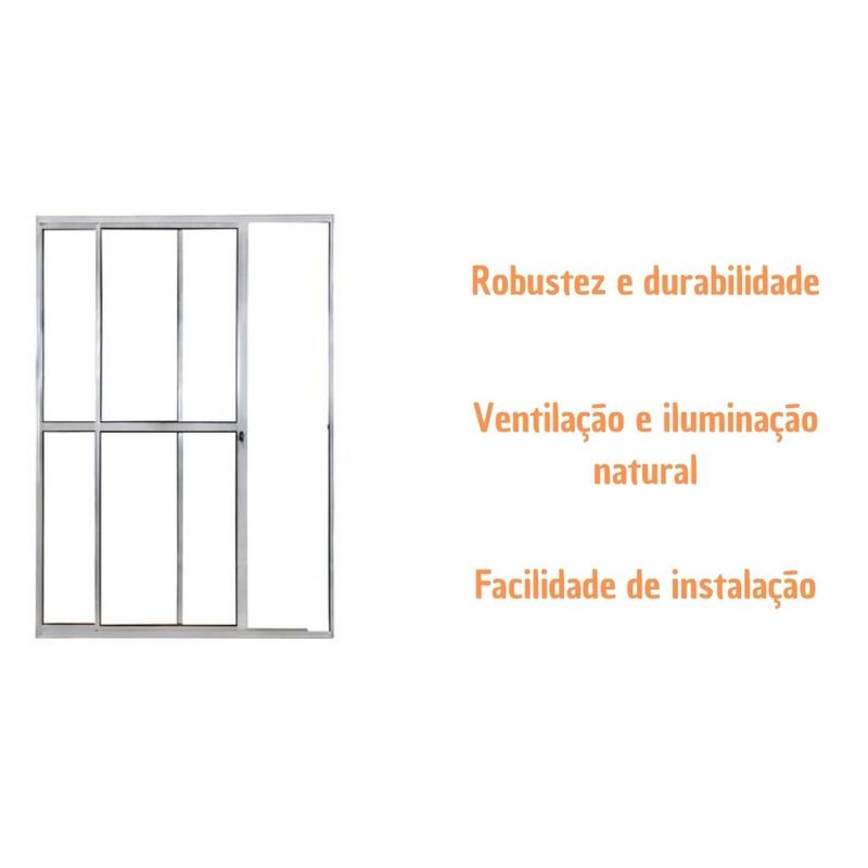 Porta-de-Correr-2-Folhas-Aluminio-Brilhante-210x120cm