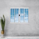 Janela-de-Correr-4-Folhas-com-Grade-Aluminio-Branco-100x120cm