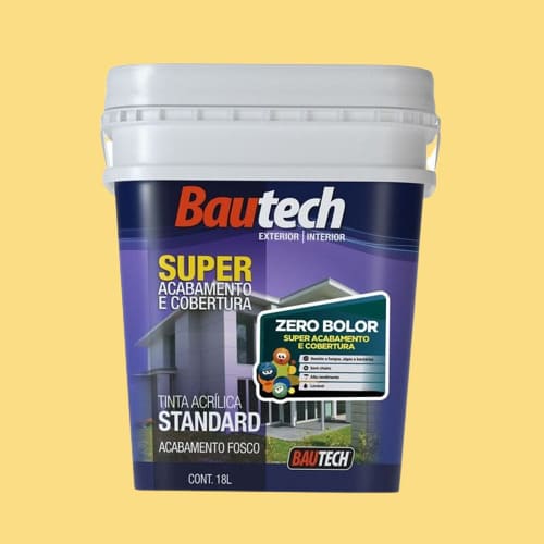 Tinta Standard Acrílica Fosco Zero Bolor Amarelo Canário 18L Bautech