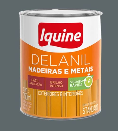 Esmalte Standard Sintético Alto Brilho Delanil Cinza Escuro 750ml