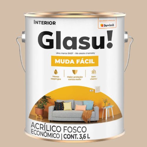 Tinta Econômica Acrílica Fosco Glasu Areia 3,6L Suvinil