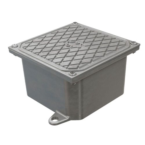 Caixa de Passagem para Piso 100x100x60mm em Alumínio Wetzel
