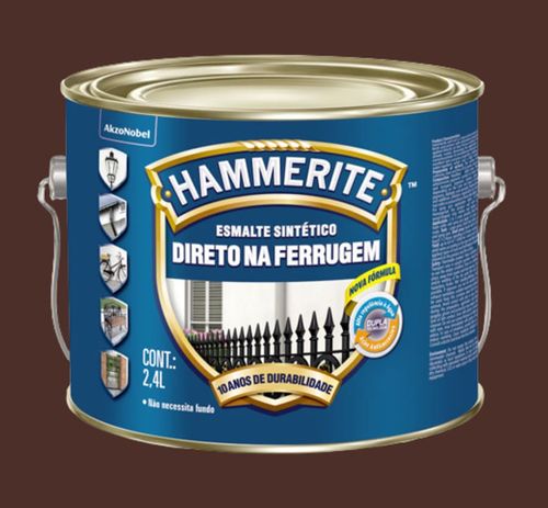 Esmalte Premium Sintético Brilhante Hammerite Marrom 2,4L Coral