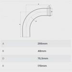 Curva-90-Longa-Esgoto-Serie-Normal-PVC-DN-75-Fortlev