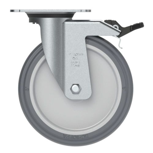 Rodízio Giratório com Freio Termoplástico 150mm 85Kg