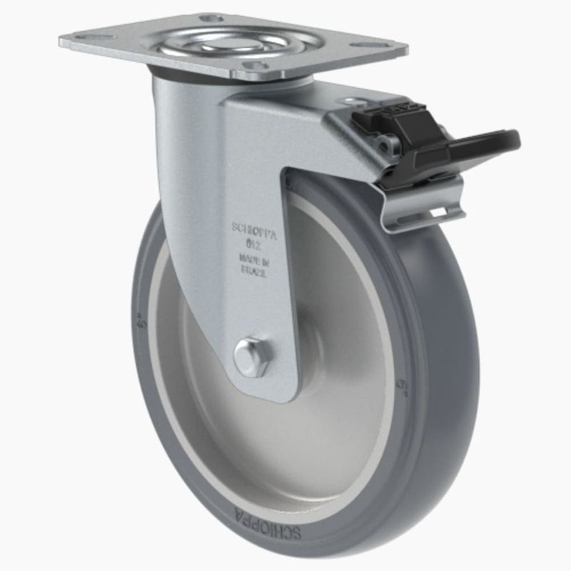 Rodizio-Giratorio-com-Freio-Termoplastico-150mm-85Kg