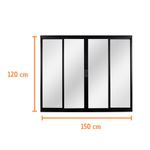Janela-de-Correr-4-Folhas-sem-Grade-Aluminio-Preto-120x150cm