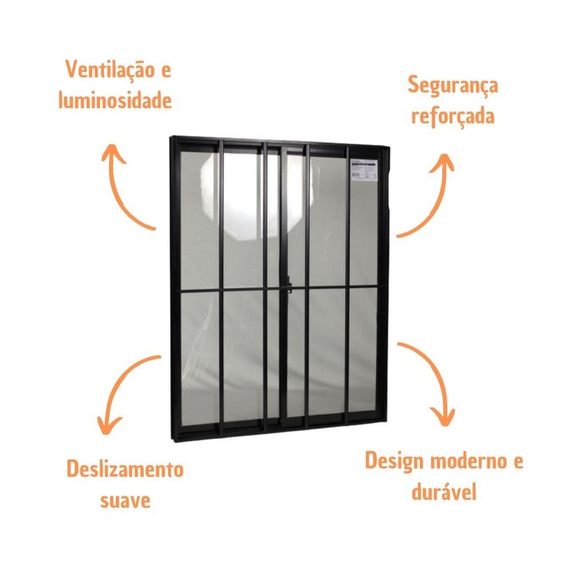 Janela-de-Correr-2-Folhas-com-Grade-Aluminio-Preto-100x100cm