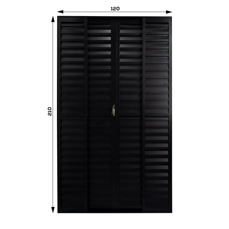 Porta-Balcao-Veneziana-6-Folhas-Vidro-Liso-Aluminio-Preto-210x120cm