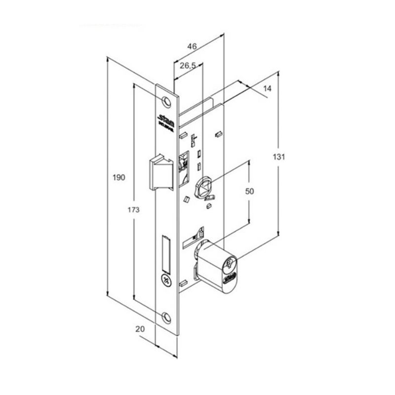 Fechadura-Externa-Serralheiro-Perfil-Estreito-501-03-265mm-Cromada