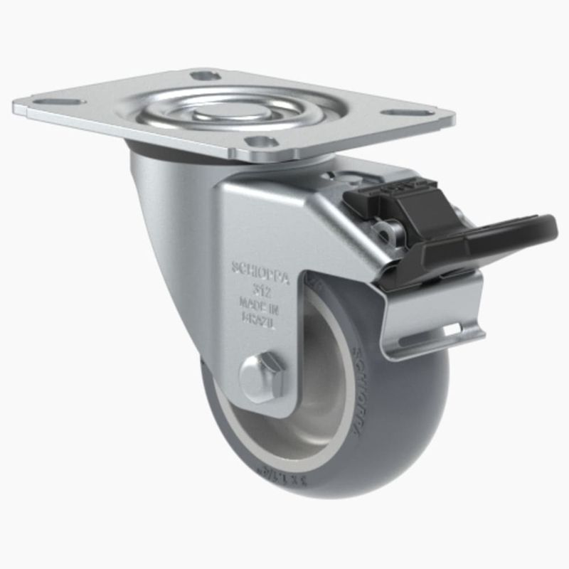 Rodizio-Giratorio-com-Freio-Termoplastico-75mm-60Kg