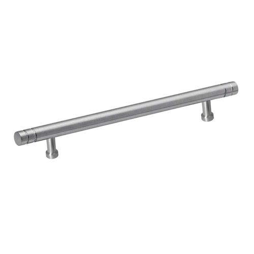 Puxador Tubular com Friso 256mm Alumínio Acetinado