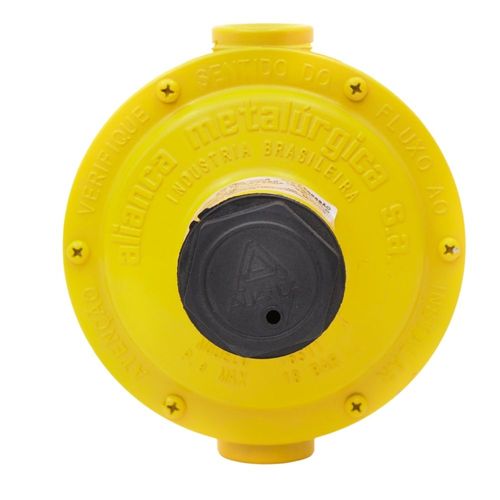 Regulador Gás Industrial 12kg/h 1/2" NPT Amarelo Aliança