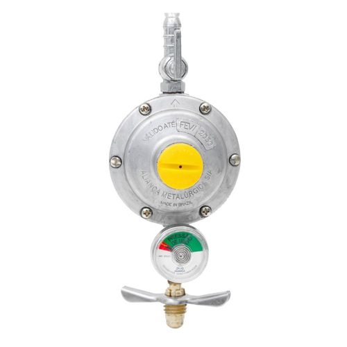 Regulador Gás Doméstico 2kg/h 506/01 3/8" BM com Manômetro Aliança