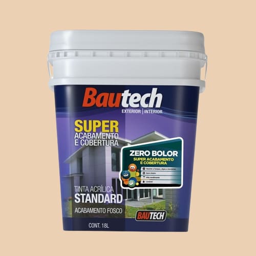 Tinta Standard Acrílica Fosco Zero Bolor Areia 18L Bautech