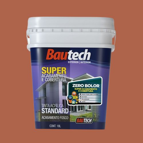 Tinta Standard Acrílica Fosco Zero Bolor Terracota 18L Bautech