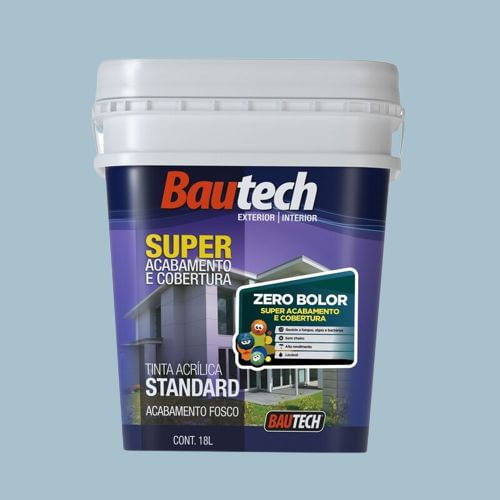 Tinta Standard Acrílica Fosco Zero Bolor Azul Sereno 18L Bautech