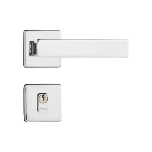 Fechadura Externa Roseta Quadrada Quadra 701-90 55mm Cromado Pado