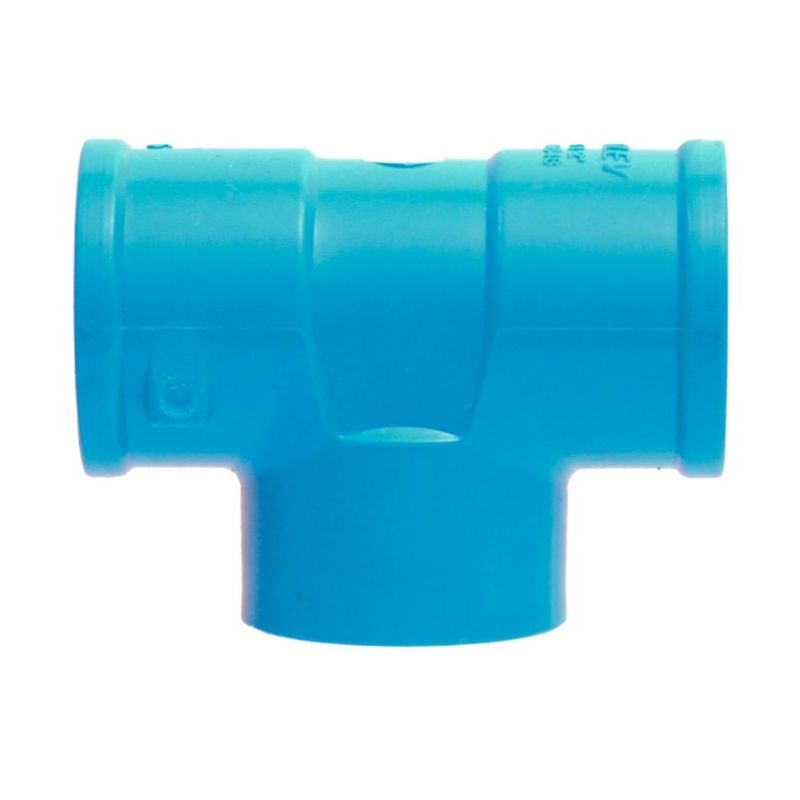 Te-Soldavel-com-Bucha-de-Latao-Azul-PVC-20mm-x-1-2--Fortlev