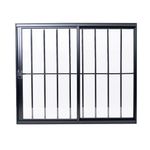 Janela-de-Correr-2-Folhas-com-Grade-Aluminio-Preto-100x100cm