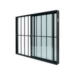 Janela-de-Correr-2-Folhas-com-Grade-Aluminio-Preto-100x100cm