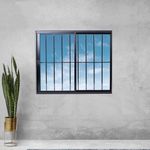 Janela-de-Correr-2-Folhas-com-Grade-Aluminio-Preto-100x100cm