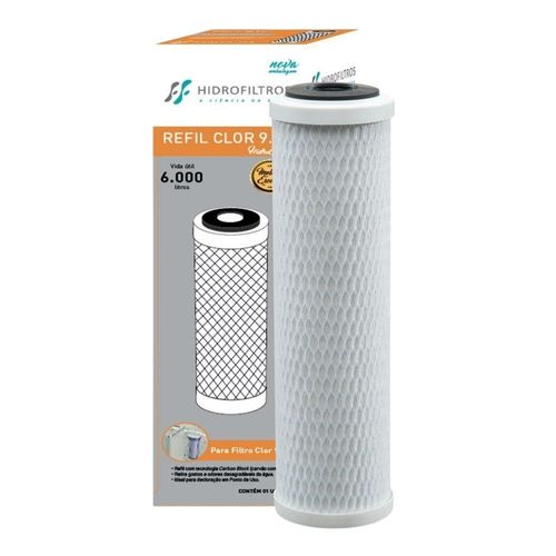 Refil para Filtro Bebedouro Carvão Ativado 9.3/4" 120L/H Hidrofiltros