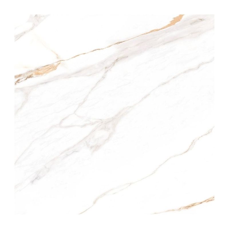 Piso Calacata Ochre Retificado Polido Branco 75x75cm 3,37m2