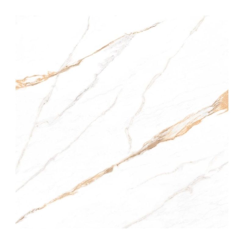 Piso Calacata Ochre Retificado Polido Branco 75x75cm 3,37m2