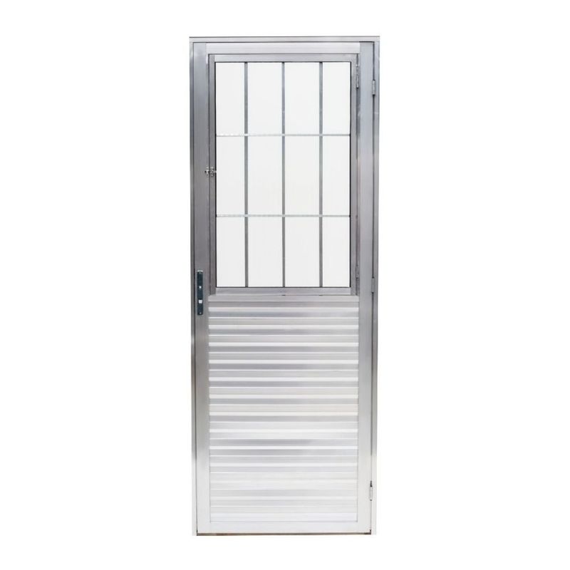 Porta-Postigo-Vidro-Liso-Aluminio-Brilhante-Direito-210x80cm