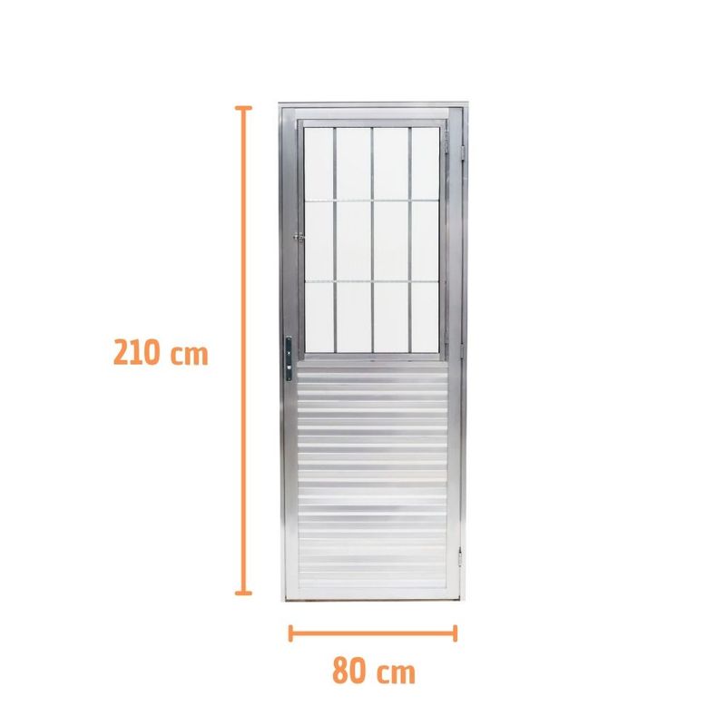 Porta-Postigo-Vidro-Liso-Aluminio-Brilhante-Direito-210x80cm